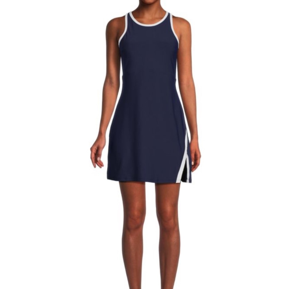 Sage Collective Contrast Trim Mini Tank Dress Xs Tennis Pickleball Golf Athletic